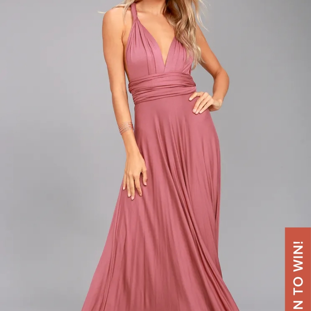 SOLD Lulu's mauve tricks of the trade maxi dress